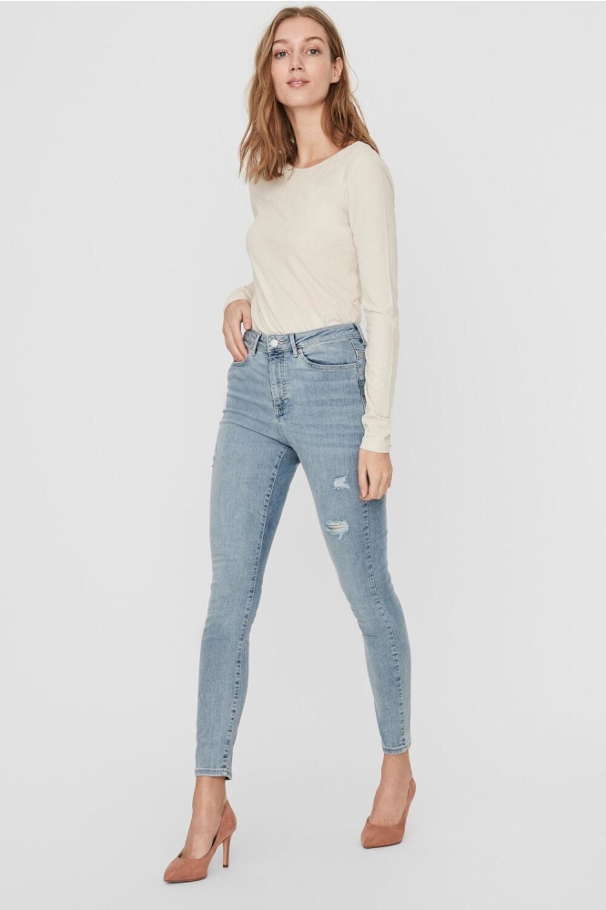 VMSOPHIA HR SKINNY DESTR J AM314 NO 10225526 LIGHT BLUE DENIM